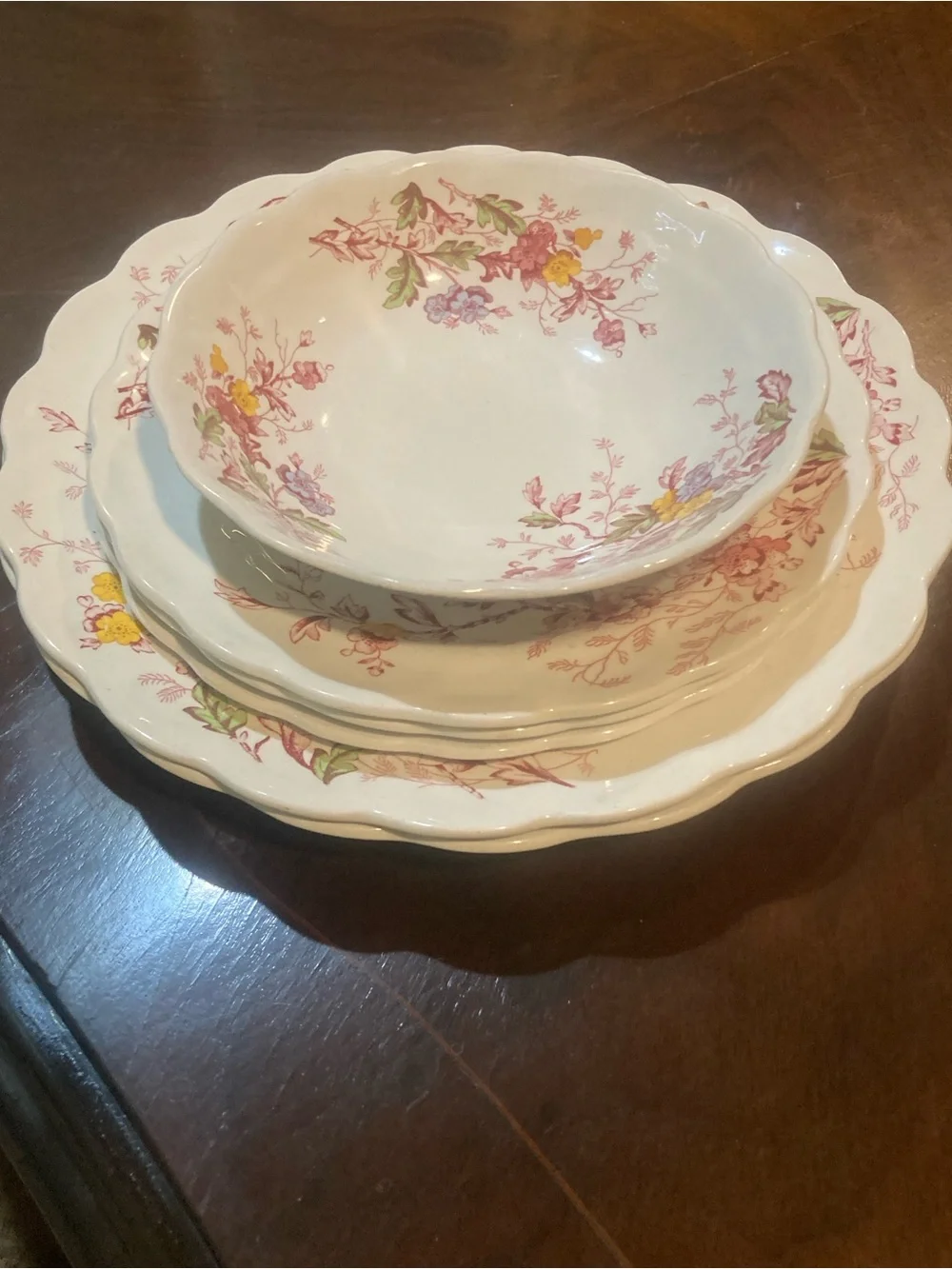 SR Ridgeway Ironstone Staffordshire England “ English Garden 6 piece set